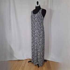 Sleek H&M Racerback Blue Pokadot Maxi Dress Medium with Stretch, Blue Dot